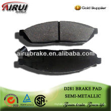 D281 semi-metal brake pad factory verified by TUV